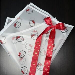 20 Sheets Waterproof Hello Kitty Wrapping  Flowers Bouquet + 5 Yards Ribbon